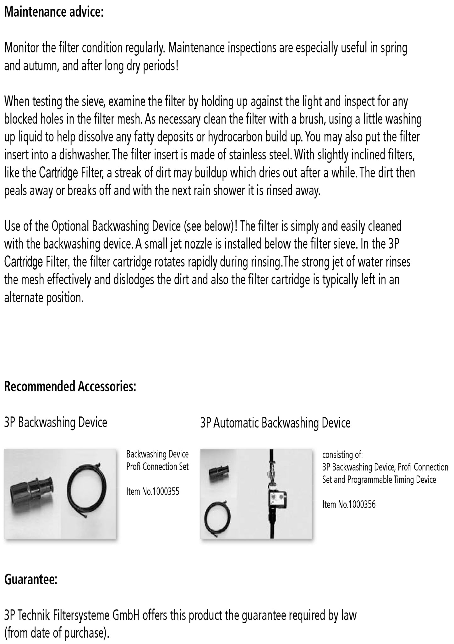 3P Cartridge Filter
