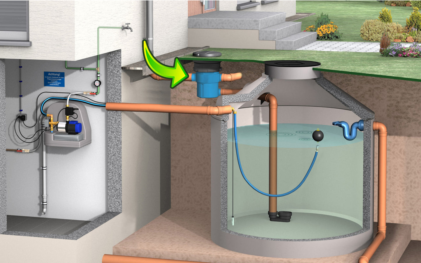 3P Garden Filter with Telescopic Extension