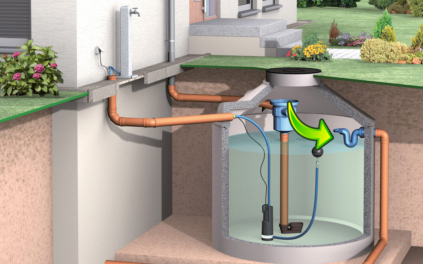 3P Overflow Siphon UNO DN100 (for concrete cistern)