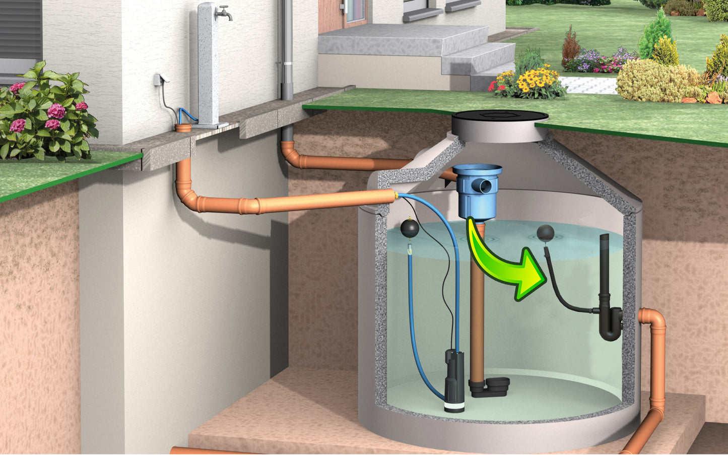 3P Attenuation Flow Regulator 4" with Overflow Siphon DN150