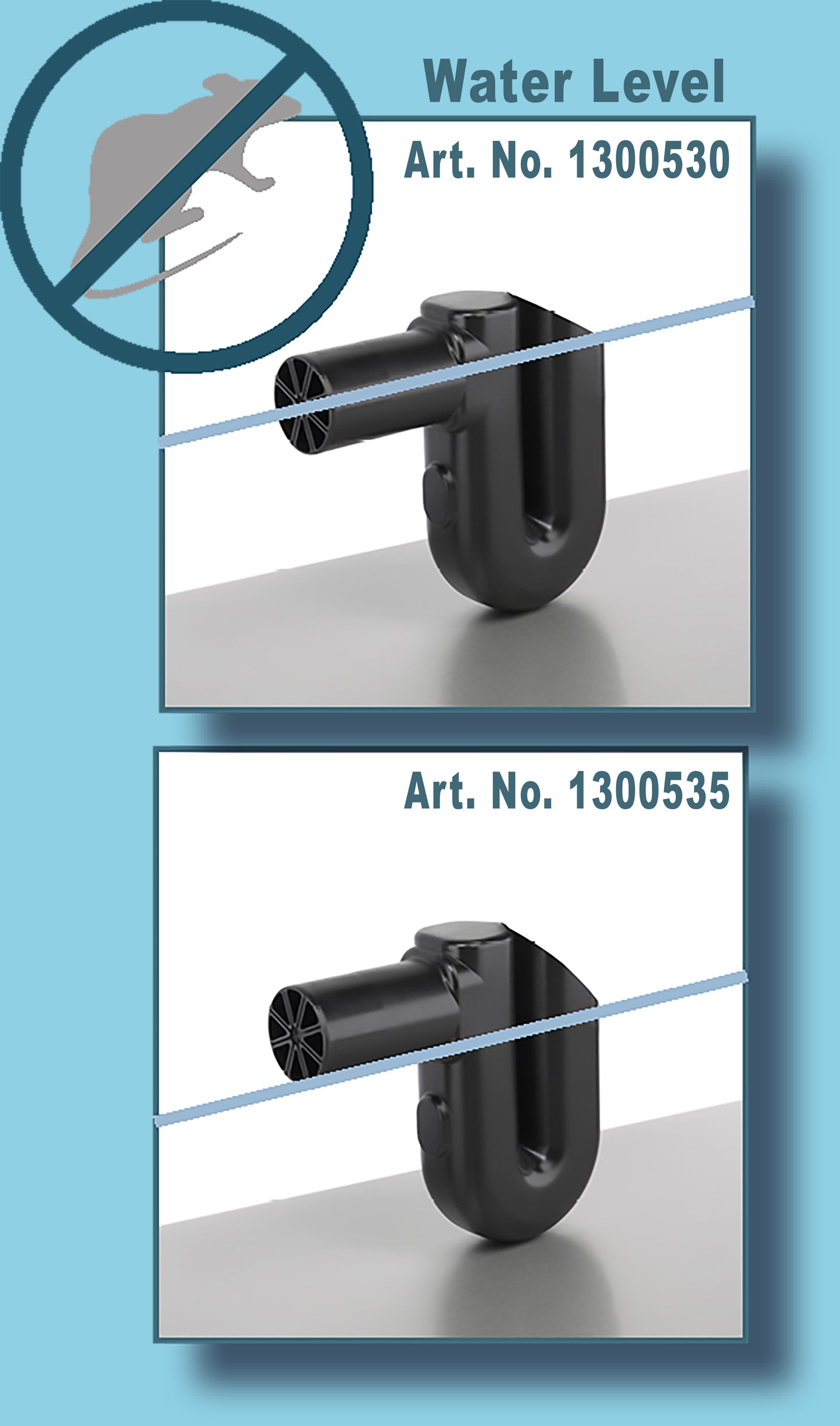 3P Flat Tank Siphon DN100 (32cm)